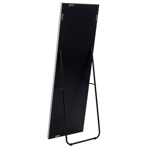 Beliani Standing Mirror LOCRONAN 150 cm Faux Leather Light Grey 1