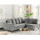 Beliani Corner Sofa 3 Seater GRENA Velvet Light Grey Left Hand 3