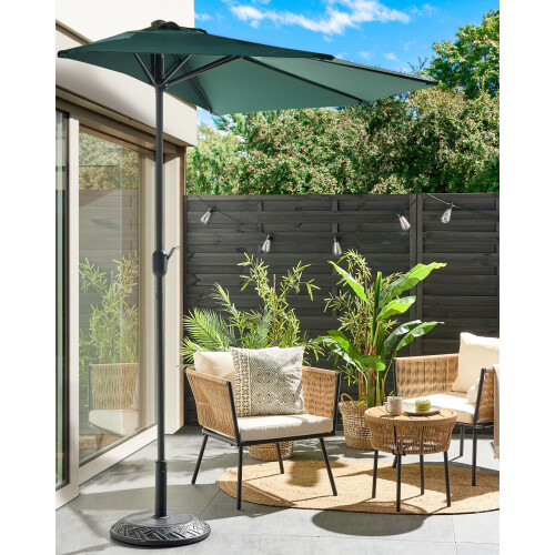 Beliani Half-Round Parasol 270 cm GALATI Green 1