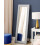 Beliani Standing Mirror LOCRONAN 150 cm Faux Leather Light Grey 3