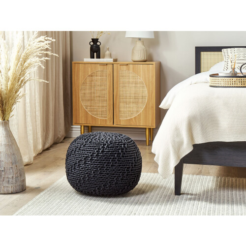 Beliani Pouffe PRIENE Cotton Black 2
