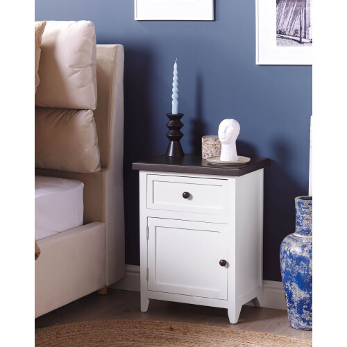 Beliani 1 Drawer Bedside Table LAYOLA White 1