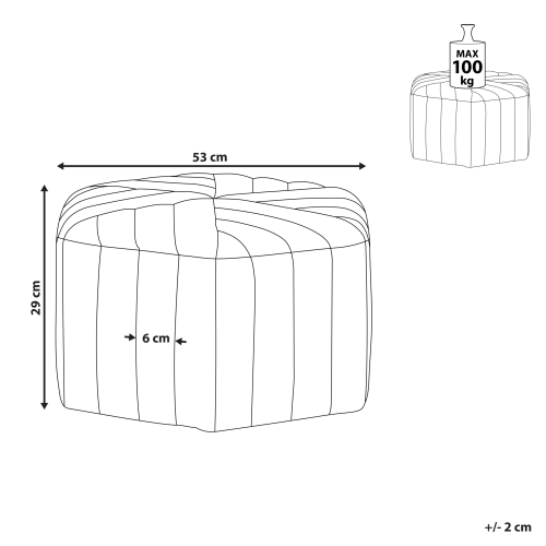 Beliani Pouffe MURIETTA Velvet Off-White 2