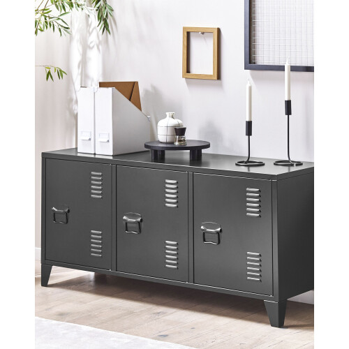 Beliani Storage Unit CARDIFF Metal Black 1