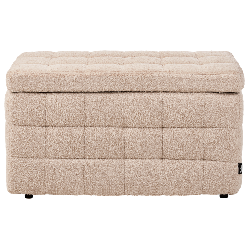 Beliani Storage Ottoman MICHIGAN Boucle Beige 2
