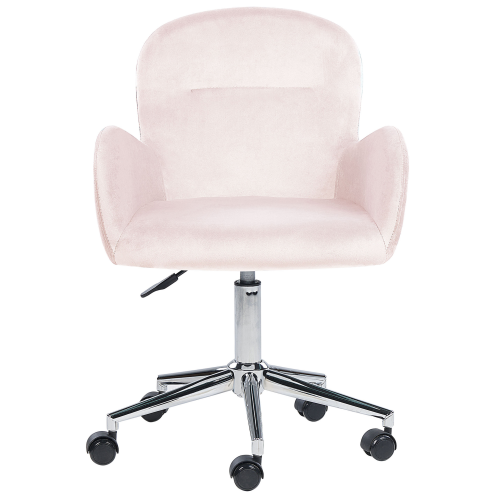 Beliani Desk Chair PRIDDY Velvet Pink 1