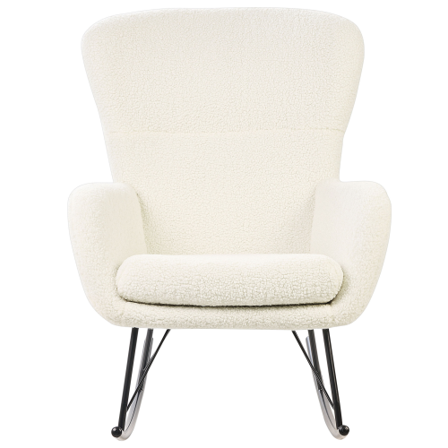 Beliani Rocking Chair ANASET Boucle Light Beige 2