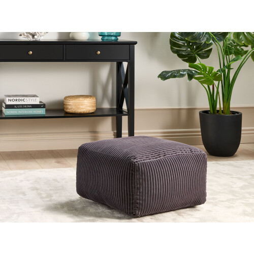 Beliani Pouffe MUKKI Cotton Dark Grey 1