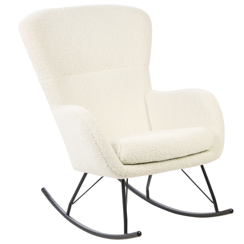 Beliani Rocking Chair ANASET Boucle Light Beige 1