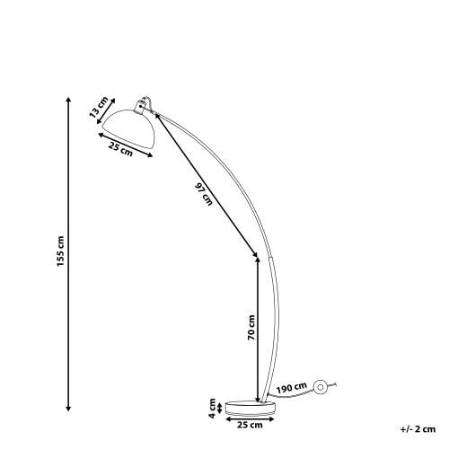 Beliani Floor Lamp DINTEL Metal Silver 2