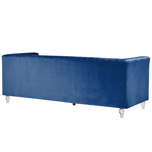 Beliani Sofa 3 Seater ARVIKA Velvet Navy Blue 2