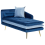 Beliani Left-Hand Chaise Longue GONESSE Velvet Blue 2