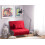 Beliani Single Sofa Bed FARRIS Fabric Red 2