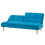 Beliani Sofa Bed 3 Seater SILJAN Fabric Sea Blue 5
