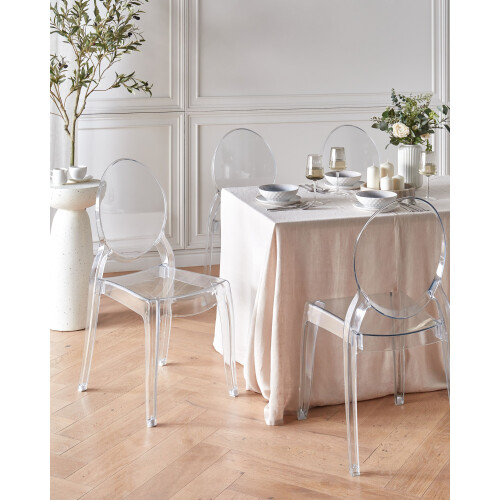 Beliani Set of 4 Dining Chairs MERTON Transparent 1