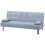 Beliani Sofa Bed 3 Seater ROXEN Fabric Light Grey 4