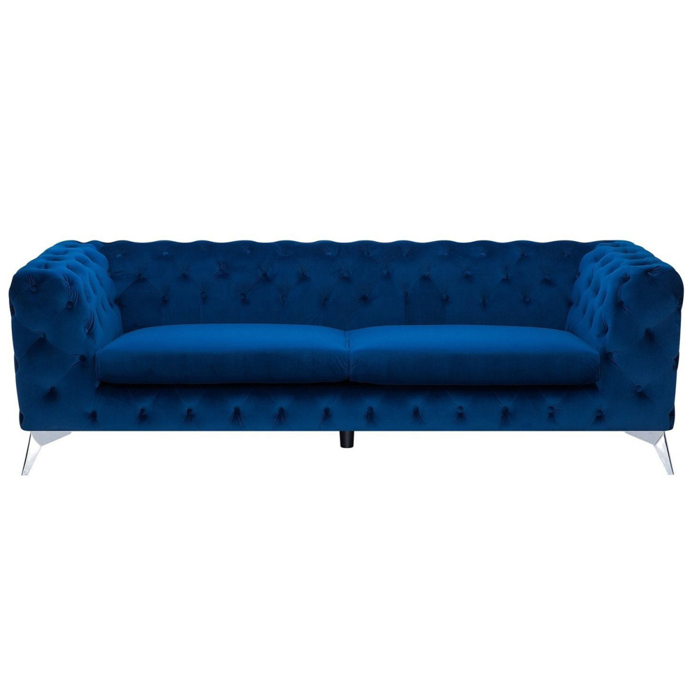Sofa 3 Seater SOTRA Velvet Navy Blue