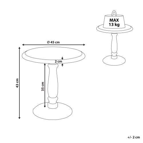 Beliani Side Table JAMBIA Mango Wood Off-White 2