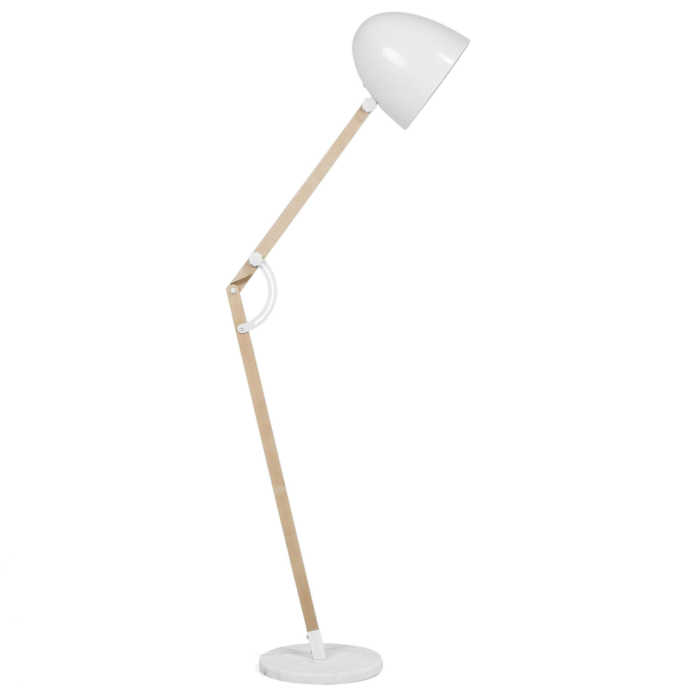 Floor Lamp HETTON Adjustable Oak Wood White