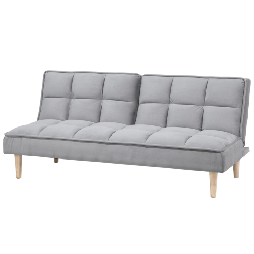 Beliani Sofa Bed 3 Seater SILJAN Fabric Light Grey Grey 1