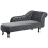 Beliani Right-Hand Chaise Longue NIMES Velvet Grey 4