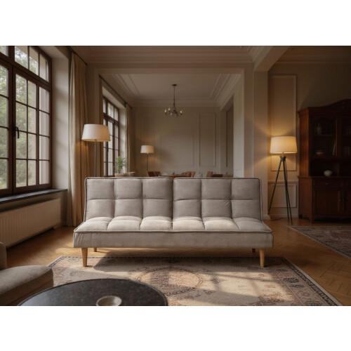 Beliani Sofa Bed 3 Seater SILJAN Fabric Light Grey Grey 1