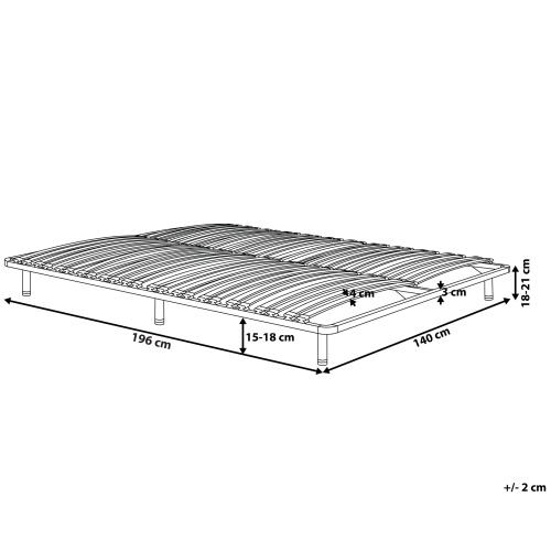 Beliani Freestanding Slatted Bed Base COMBOURG 140 x 200 cm (EU Double) 2