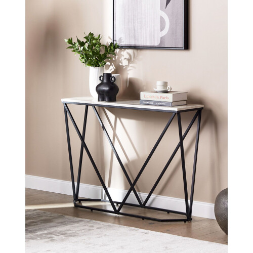 Beliani Console Table HAZEN Marble/ Black 1