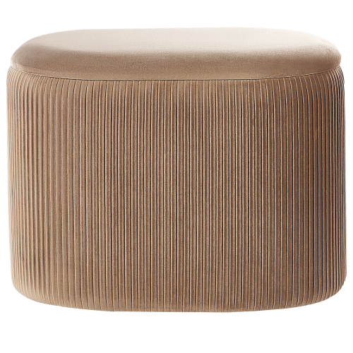 Beliani Storage Pouffe RICHLAND Velvet Beige 1