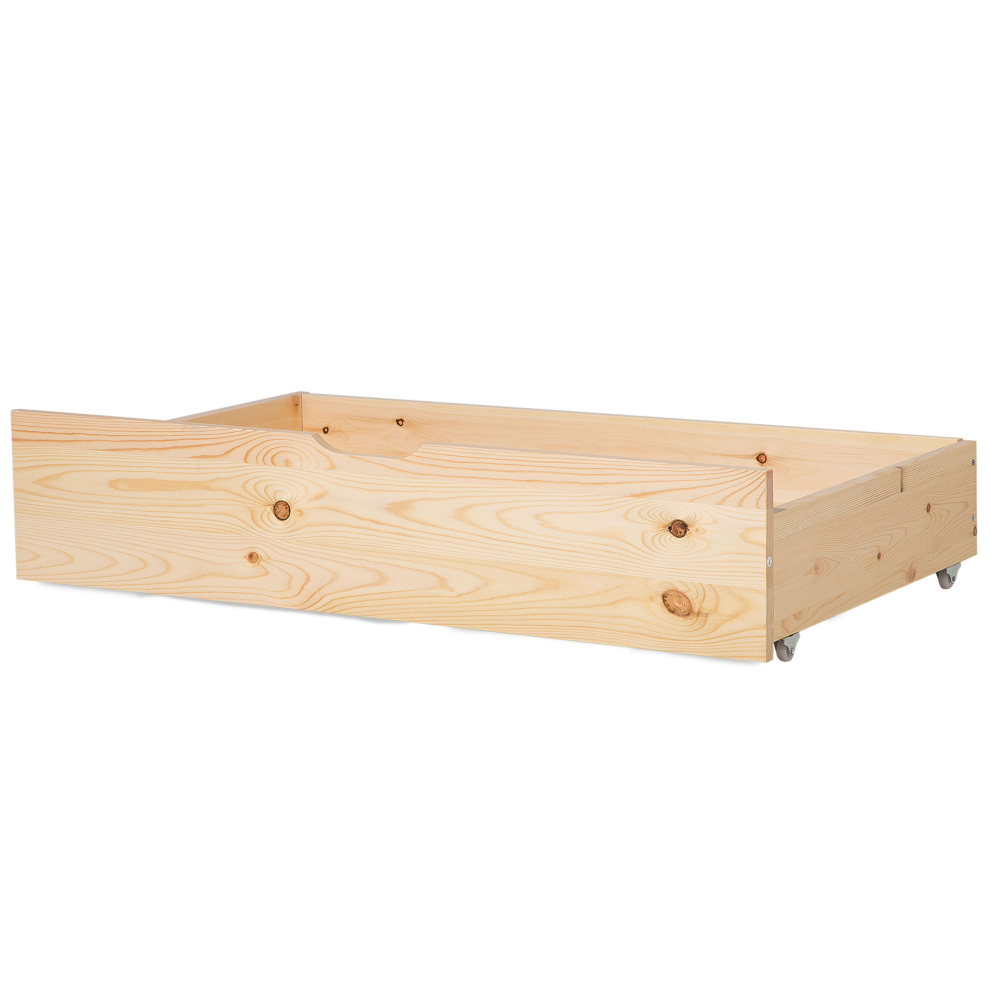 Set of 2 Bed Storage Drawers Pine Wood RUMILLY Light Brown