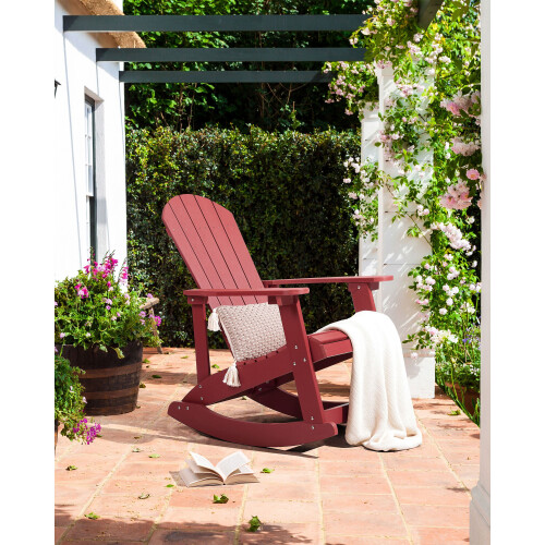 Beliani Garden Rocking Chair ADIRONDACK Red 1