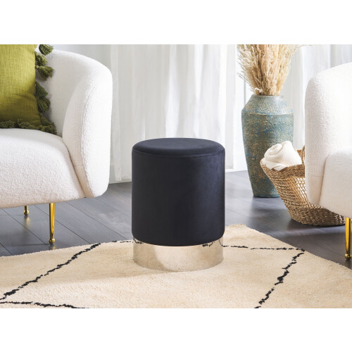 Beliani Pouffe BRIGITTE Velvet Black 1