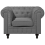 Beliani Armchair CHESTERFIELD Fabric Light Grey 4