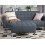 Beliani Ottoman ABERDEEN Fabric Dark Grey 2