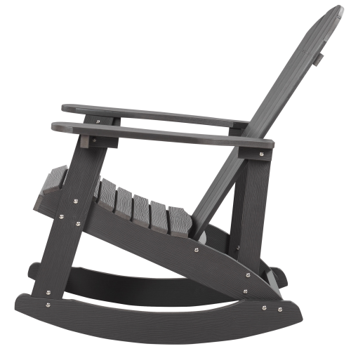 Beliani Garden Rocking Chair ADIRONDACK Dark Grey 1