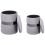 Beliani Set of 2 Storage Pouffes DORIS Velvet Light Grey 4