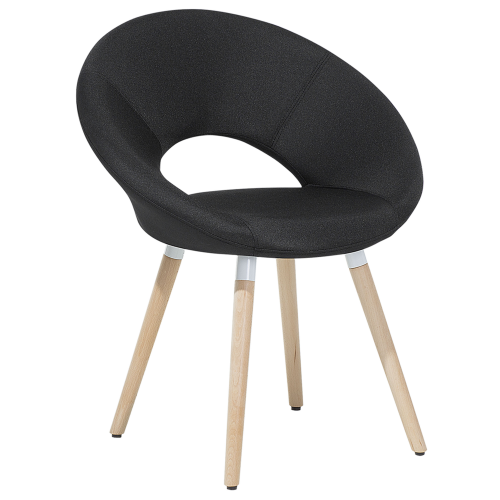 Beliani Set of 2 Dining Chairs ROSLYN Fabric Black 2