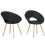 Beliani Set of 2 Dining Chairs ROSLYN Fabric Black 2