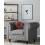 Beliani Armchair CHESTERFIELD Fabric Light Grey 2