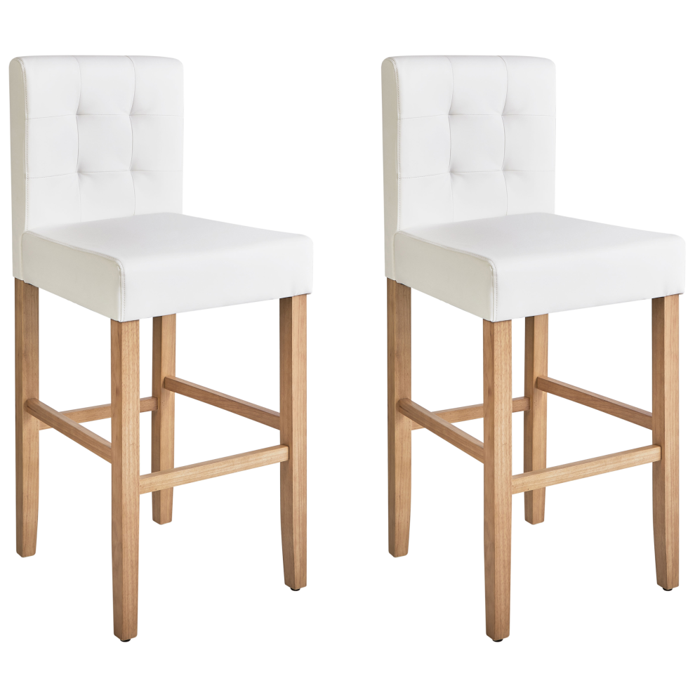 Set of 2 Bar Chairs MADISON Faux Leather Off-White