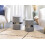 Beliani Set of 2 Storage Pouffes DORIS Velvet Light Grey 2