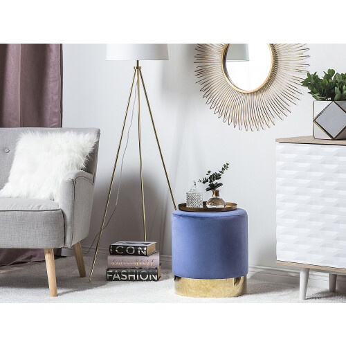 Beliani Pouffe SOPHIA Velvet Navy Blue 1
