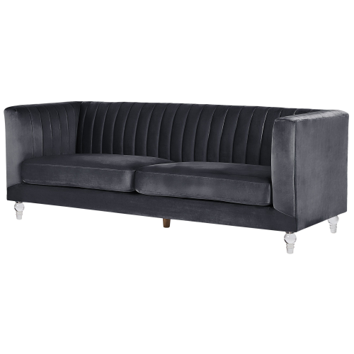 Beliani Sofa 3 Seater ARVIKA Velvet Black 1