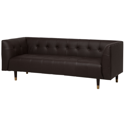Beliani Sofa 3 Seater BYSKE Leather Dark Brown 1
