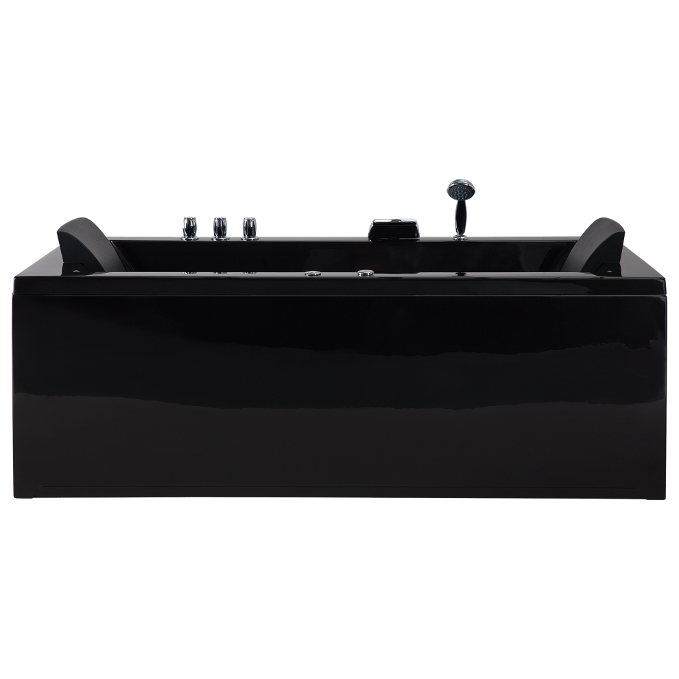 Corner Hot Tub with LED VARADERO Right Hand 1830 x 900 mm Black