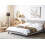 Beliani Bed Fabric FITOU 180 x 200 cm (EU Super King) Light Grey 2