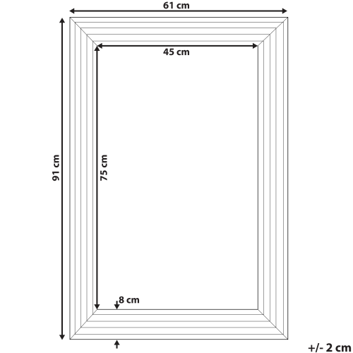 Beliani Wall Mirror CHATAIN 61 cm 91 cm Silver 2