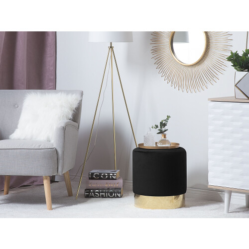 Beliani Pouffe SOPHIA Velvet Black 1