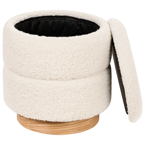 Beliani Storage Pouffe OGDEN Boucle White 1