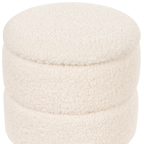 Beliani Storage Pouffe OGDEN Boucle White 2